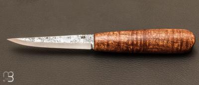 Couteau "Sloyd Custom" fixe nordique par Kaj EMBRETSEN - Tasmanian black wood