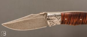     Couteau " Spartan "  custom lock-back par Raphaël Durand - Koa et lame en RWL34