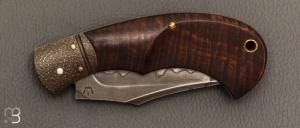   Couteau  "  Superbee " pliant custom par Nicolas Weber - Gidgee ondé stabilisé