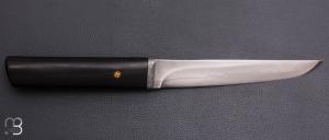    Couteau " Tanto "  de Jean Paul Sire - Ebène et lame forgée acier C130