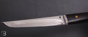    Couteau " Tanto "  de Jean Paul Sire - Ebène et lame forgée acier C130