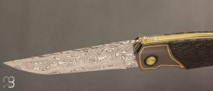   Couteau " Thorn TRS " de Carlos Queiros - Damasteel et Fibre de carbone / Zirconium