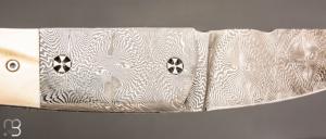 Couteau " Titan " de Stéphane Robin - Le Cellois - Phacochère et lame damas mosaïque