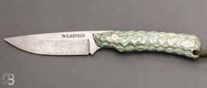  Couteau " Troll Toxifié " fixe par Wildsteer - Pakkawood bleu et lame en 14c28