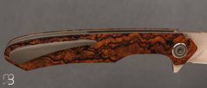   Couteau " UKKO " front flipper par Bouvier Knives - Bertrand Maxime - Bois de fer et lame en RWL34