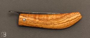   Couteau " XIII " par Martin CLAUDEL - Olivier et sandwich acier ancien et vieux fer feuilleté