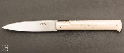 Couteau  " Yssingeaux " d'exception par Pascal et Isabelle Graveline - Mammouth clouté d'or et RWL34