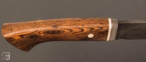   Couteau fixe manche bocotte et lamas damas multi barreaux par Jean Paul Sire