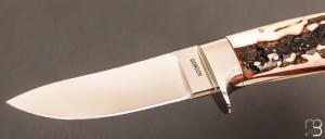   Couteau " Semi-Skinner " de chasse bois de cerf par William Gordon Defreest