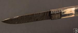   Couteau de collection par Gérard Doursin - Ivoire de mammouth et damas