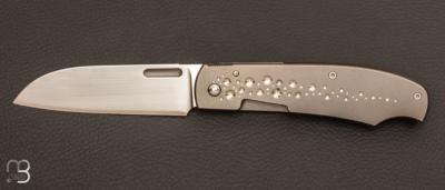 Couteau " custom " pliant par David Lespect - Titane et lame RWL-34
