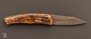 Couteau " custom  " damas San-Maï Carbone Cuivre par Alain & Joris Chomilier