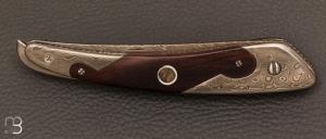 Couteau " custom " damas et cocobolo par Claude LORY