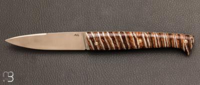 Couteau de poche Lombard Molaire de Mammouth par Adrien Giovaninetti