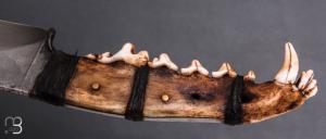  Couteau droit forgé par Pierre Henri Monnet - Mâchoire de coyote et 90McV8