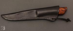  Couteau droit par Nicolas Mestrallet - Atelier du couteau de Vaunaveys - Lame forgée acier damas et bois de fer