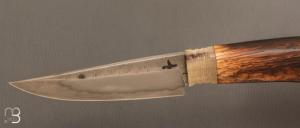 Couteau droit par Thomas Lecas - Fourche de chêne et acier 135Cr3