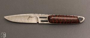    Couteau droit custom de Jacques Jobin - Damas et Galuchat