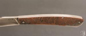   Couteau à cran forcé fer et cuivre par Mickaël Moing - Lame acier XC100