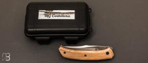Couteau de poche front flipper par MG Coutellerie Marc George - Micarta et San Maï