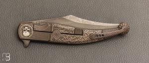    Couteau " Gitano Custom "pliant de Gudy van Poppel - Titane et Böhler N690