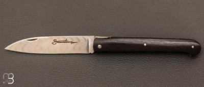 "Le Sauveterre" folding knife by Vialis - Ebony and damascus blade