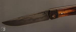   Couteau " lock back " par Thomas LECAS - Bois de cerf teinté et 135Cr3
