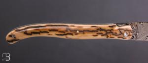    Couteau Laguiole en Aubrac 12 cm manche en ivoire de mammouth et damas de Markus Balbach