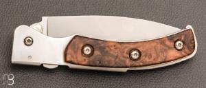    Couteau pliant Le D6 par Alain Descy - Noyer