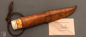  Couteau " puukko " custom Nordique  de Laurent Juhel - Boeuf musqué et bouleau