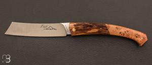 Couteau de poche le Fuji par la Coutellerie Teymen - bois de serpent et  genévrier