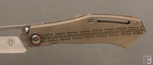    Couteau  "  DAO frame lock " custom par Torpen Knives - Jérôme Hovaere - Titane et Damax™