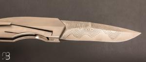 Couteau " Enigma " custom par Gustavo Thome Cecchini - GTC Custom Knives  - Titane et Elmax San-Maï damascus