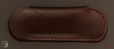 Etui cuir marron pour couteau de poche