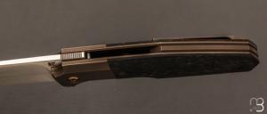  Couteau " Fif20 " par CKF Knives et Philippe Jourget - Titane et fibre de carbone marble