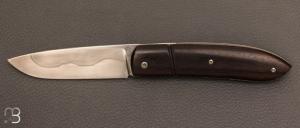 Couteau  "  Klassic Pchit " custom par Philippe Jourget - Ebène de macassar et lame en XC75