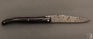  Couteau Laguiole en Aubrac 12 cm manche en corne de buffle et lame en damas de Markus Balbach