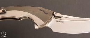   Couteau  "  Lamella " Dark Gray Titanium handle par Rike Knife - First Run 100 exemplaires