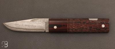 Couteau " Lock Back " custom - Micarta et VG10 Suminagashi par Nicolas Couderc