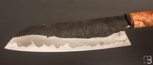    Couteau " Santoku " par Joël Matter - Cornouiller et sandwich inox / carbone