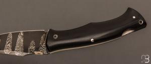   Couteau " Spartan "  custom lock-back par Raphaël Durand - G10 et lame en damas de Samuel Lurquin