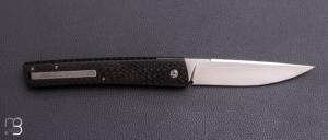   Couteau " Basic " fibre de carbone "pocket clip" de Jean Pierre Martin
