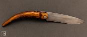 Couteau de poche à friction - Bois de cerf poli - Pierre Henri Monnet