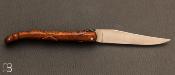 Couteau de collection Laguiole 12 cm Aile de Pigeon loupe de bois de fer par Virgilio Munoz