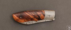  Couteau  "  Orthos " custom pliant par Milan Mozolic - Koa et damas