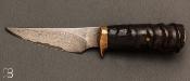 Couteau droit Damas et corne d'oryx par Pierre Reverdy