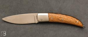 Couteau " Champenois " custom en chêne de barrique par Erwan Pincemin