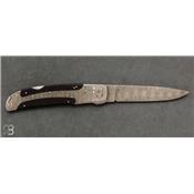 Pocket knife Damascus and Ebony by Friedrich Schneider