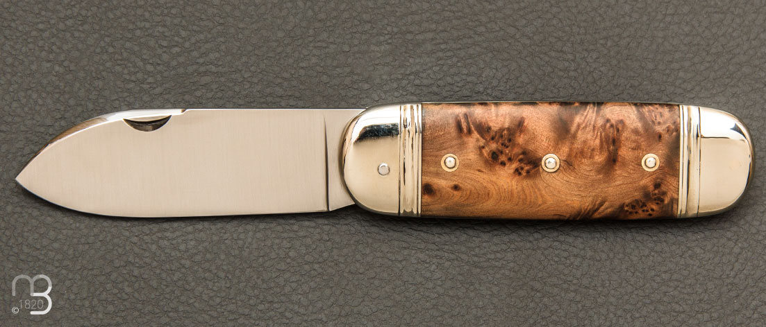 Couteau de poche "Bulldog" Genevrier et 14C28N par Mathieu Herrero