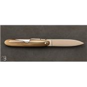 Couteau de poche Navette corne blonde par J. Mongin